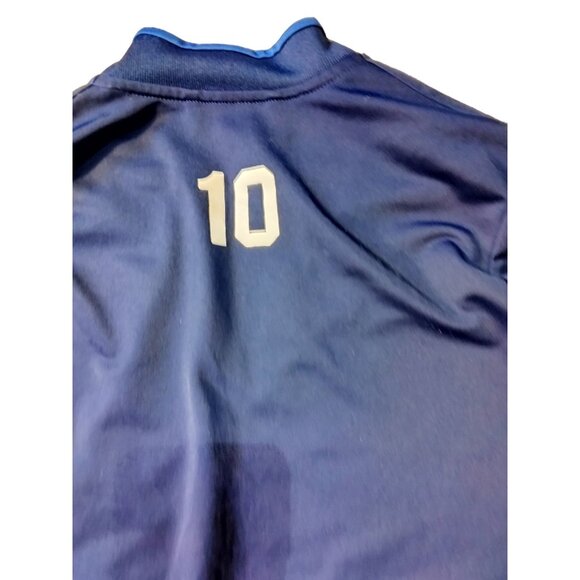Adidas Steamboat Soccer Club Jacket Zipper Colorado Blue White Number 10 Medium - Picture 7 of 9